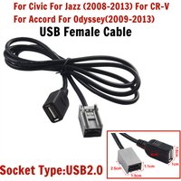 Female Cable Cable For Honda/Civic For Jazz USB USB Port 60CM For Accord Adapter Port Black Charges The Device