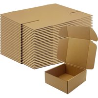 10PCS Square Shipping Boxes Brown Corrugated Cardboard Boxes for Packaging Small Business Moving Shipping Mailing and Storing