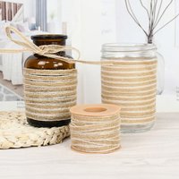 10M Vintage Jute Burlap Hessian Ribbon Wedding Party Home Decoration DIY Handmade Craft Gift Packing Ribbons