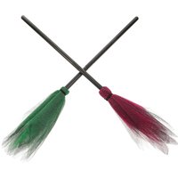 2 Pcs Witch Broom Brooms Halloween Glowing Accessory LED Detachable Mommy Costume Decor Party Decoration Outdoor