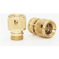 1pc Copper External Thread 4-point Water Connector, Soft Hose Fittings, Nipple-type Water Gun, 1/2 Inch Copper Quick Coupling