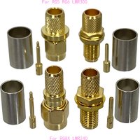 10Pcs SMA Male plug & Female Jack Bulkhead Crimp RG8X LMR240 & RG5 RG6 LMR300 Cable RF Coaxial connector Wire Terminals 50ohm
