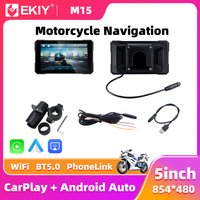 EKIY Wireless CarPlay Moto Android Auto 5.0 inch Portable Digital Dashboard GPS Motorcycle Navigation Removable Display Screen