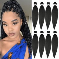 Braiding Hair Pre Stretched 18/22/26 inchsNatural Black Easy Braid Synthetic Professional Soft Yaki Texture,No Itch,
