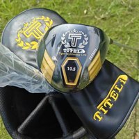 TITELi Golf Driver Titanium 460cc 10.5 Degree Regular Flex Graphite Shaft Black Gold Finish With Headcover RH for Men Golf Club