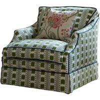 French retro style fabric sofa small apartment living room bedroom homestay single leisure chair sofa chair Internet celebrity s