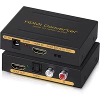 HDMI-Compatible Audio Extractor Converter HD+ Audio ( SPDIF + RCA L/R Stereo ) for Fire Stick Xbox PS5 Support 3D HDCP2.2 18Gpbs