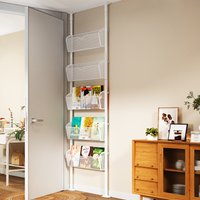 Ultra Slim Over-Door Storage Shelf Multi-Layer Wall-Mounted Narrow Bookcase Metal Space-Saving Storage Organizer