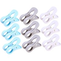 Beach Towel Clips, Large Size Windproof Plastic Clips, Bathroom Towel Clips, Quilt Clamps Clothes Pegs for Home Pool Chairs, La