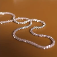 2.2mm Curb Chain Stainless Steel Sparkling Minimalist Chain Sky Star Necklace for Men and Women 45/50/55/60cm