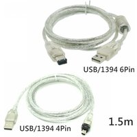 1.5M Firewire IEEE 1394 6 Pin Male To USB 2.0 4pin Male Adaptor Convertor Data Cable Cable Cord for Camera DV Acquisition Card