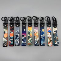 JDM Style Tag Keychain Pendant Car Motorcycle Keyring Wrist Waves Key Chain Strap Lanyard Holder FOR Men Women Gift Accessories