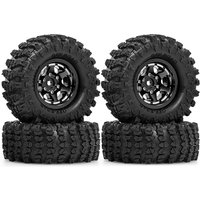 RED SPIDER 4Pcs 1.3" RC Crawler Metal Beadlock Tires and Wheels for 1/18 TRX4M 1/24 Axial SCX24 FMS RC Crawler Car Upgrade Parts