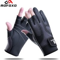 AliExpress nofoxo NOFOXO Winter Warm Anti-Slip Waterproof Fishing 3 Fingers Cut Gloves Wear-resistant Camping Hiking Cycling Finger Protection