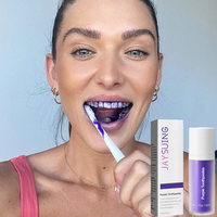 Purple Whitening Toothpaste Removal Plaque Stain Tartar Reduce Cavity Caries Yellowing Teeth Fresh Breath Clean Care Oral Enamel