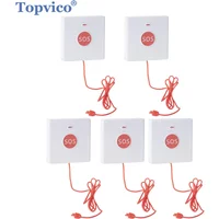 Topvico1/2/3/5pcs 433mhz SOS Panic Button Emergency Call For Elderly Senior Alarm, One Key Press / Pull For Help Caregiver Pager