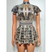 High Quality Hot Diamond Sequin Short Sleeved Dress 2024 New Fashion Custom Women'S Clothing
