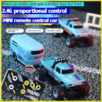Trasped Mini Off Road Remote Control Car 2 4Ghz Proportional Control 1 64 Alloy Model Cool Lighting Shock Absorption Small Gift