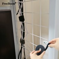 Reusable Nylon Cable Ties No Glue Self Adhesive Loop Bundle Clip Wire Organizer Cable Fastener Straps Tape Black 5 m/roll