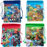 1 Pc Cartoon Plants vs Zombies Action Figures Nylon Bags Pull String Bag Opening Simple Convenient Storage Bag Gift Toy