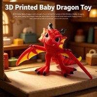 Cute 3D Printed Pterosaur Figurine, Articulated Joint & Movable Wings, Desk Decor Collectible Toy Gift for Kids & Adults