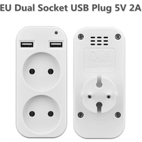 Power Strip USB Socket Adapter EU Plug AC Outlet Double Socket With 2 USB Port Fast Charging Home Office Surge Protector Adapter