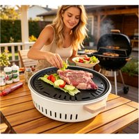 Family Full Set Barbecue Grill Portable Round Stove Outdoor Camping Tea Boiling BBQ Equipment