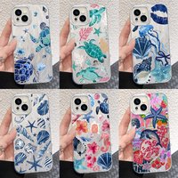 Ocean Sea Turtle Phone Case for iPhone 17 AIR 16 15 14 13 Pro 12 11 Pro Xs X XR Max Plume Hard PC+TPU Cases Back Cover