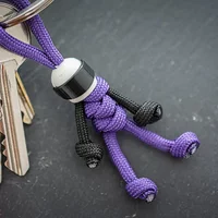Motorcyclist Minifigure Hanging Chain Umbrella Rope Weaving Keychain Creative Personality Car Key Accessories Key Wrist Lanyard