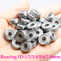 Small Bearing Inner Diameter 2mm 3mm 4mm 5mm 6mm 7mm 4x10x4 5x11x4 5x9x3 Miniature RC Car Skate Carbon Steel Deep Groove Bearing