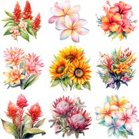 15cm Kid Beautiful Flowers Sunflower Iron On DTF Heat Transfer Sticker Diy T-shirt Iron On Transfer Patches Clothes Print Decals