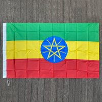 xvggdg Ethiopia Country Flag 3ft x 5ft Hanging Polyester standard Ethiopia Flag Banner