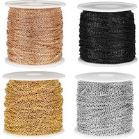 2 Meters 1-3mm Stainless Steel Rose Gold Chain Gold Link Chain Necklace Bulk Cable for DIY Jewelry Making Supplies Lot Wholesale