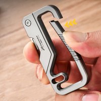 Men's Titanium EDC Keychain-Multi Car Key Holder With Waist Clip, Folding Survival Tool For Outdoor Emergency & Self Defense