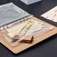 12Pcs Waterproof PVC Binder Pockets 6 Holes, A5 A6 A7 Zipper Cash Envelopes, Clear Storage Insert for Binder Organizer
