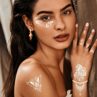 10pcs Waterproof Temporary Tattoo Stickers Butterfly Flower White Tattoo Stickers Moon Long-lasting Datura Tattoo Stickers