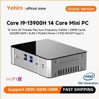 Yohirs 13th Gen i9 13900H i7 13700H mini PC Gaming Computer Thunderbolt 4 DDR5 M.2 NVME 2*2.5G LAN desktop 4*4K HD2.0 DP WiFi6