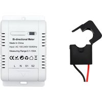 Smart Life Bidirectional ZigBee Energy Meter 150A Clamp Current Sensor for Solar Import Export KWh Monitor Required Gateway