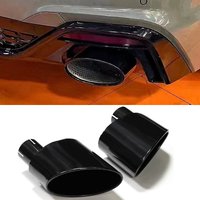 1 Pair Oval Exhaust for Audi A4 A5 A6 A7 Exhaust Upgrade RS4 RS5 RS6 RS7 Stainless Steel Black Muffler Nozzle Exhaust Header
