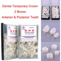 50Pcs Pre-formed Provisional Crowns, Aesthetic Anterior & Functional Posterior for Crown/Bridge Prep, Bis-Acryl Composite Resin