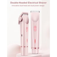 New 2 in 1 Dual Head Shaver Hair Trimmer Electric Razors Wet Dry Painless Shaer Machine Hair Remoer For Women Body Private Areas