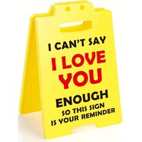 Boyfriend Girlfriend Wife Husband Gifts, I Love You - Funny Cute Small Desk Sign for Couple Fiance Wife Husband Him Her Birthday