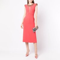 Short Cocktail Dresses for Women 2024 Crystal O Neck Cap Sleeves Cocktail Gown Luxury Tea Length Column Evening Party Dress Midi