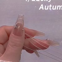 2 Styles Each one 90cm Silvery Nail Art Chain, Ultra-Fine Oval Bead Strand, Versatile Metallic Flat Link Jewelry, Nail Accessory