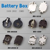 2PCS Button Battery Holder Storage Box Fixed BS-2 BS-6 BS-8 CR2450 CR2032 Plug Type Button Cell Battery Organizer