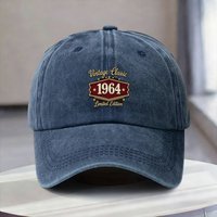 A Vintage Classic 1964 Limited Edition Printed Washed Cap, Unisex Baseball Hat, Adjustable Sun Hat, Perfect for Outdoor Sports,