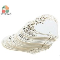 50Pcs/Set Wedding Table Decoration Place Cards Laser Cut Heart Floral Wine Glass Place Cards for Wedding Party Decoration