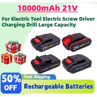 High-Quality 10000mAh 21V Rechargeable Li-Ion Battery for Electric Tool Electric Screw Driver Charging Drill Large Capacity