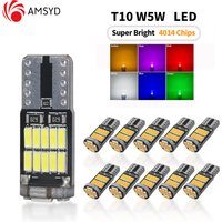 10PCS T10 W5W 194 501 No Error License Plate Lights Led Canbus Interior Light Bulb Pure White Clearance Reading Lights