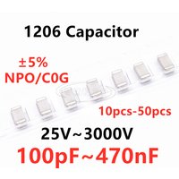 1206 SMD Capacitor 100/220/330/470/680/820PF 1/2.2/4.7/6.8/10/15/22/27/33/39/47/51/56/68/82/100/120/150/220/330/470NF NPO C0G 5%